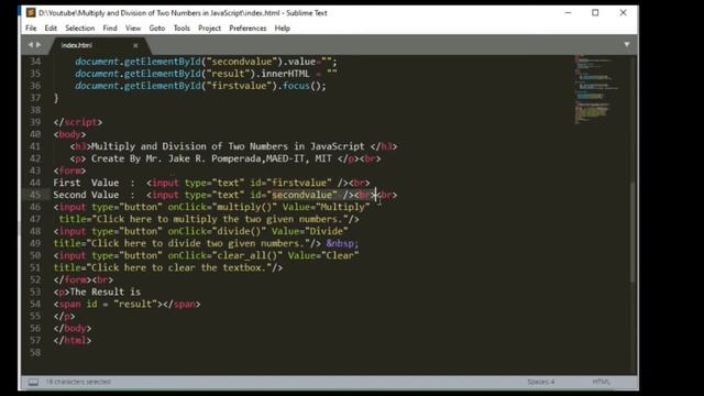 Multiply and Division of Two Numbers in JavaScript
