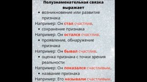 Сказуемое. Составное именное сказуемое. Глагольная часть (глагол-связка)