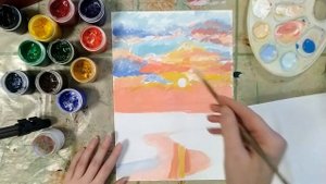 Рисуем гуашью! Пейзаж – большой мир. Путь реки. ИЗО 6 класс