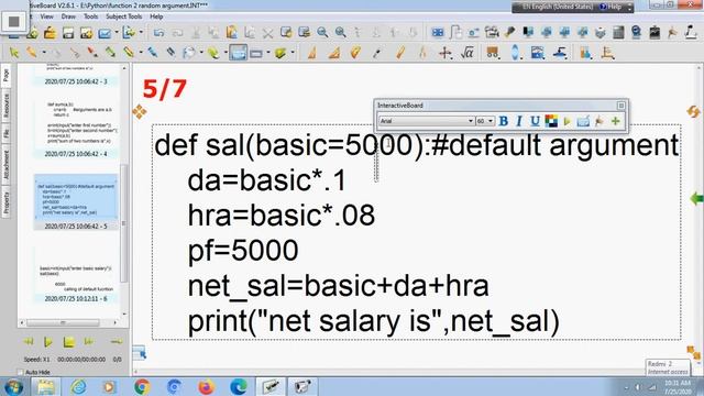 Function with default arguments