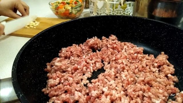 Соба /Гречневая Лапша с Фаршем и Овощами