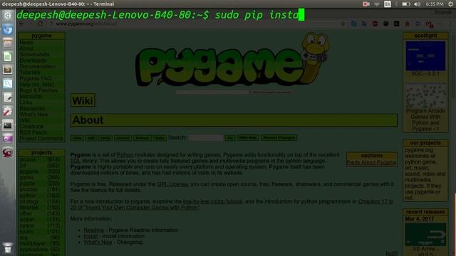 pygame смотреть онлайн