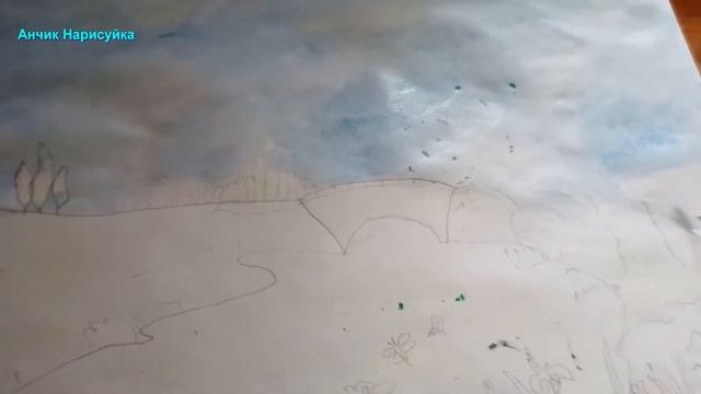 Нарисовать Пруд, где Купаются / Draw a Pond where people Swim / Нарисовать Мост на Пруду / Прудик смотреть онлайн