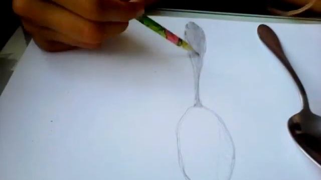 3D ложка простым карандашом. смотреть онлайн