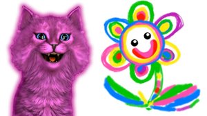 РИСУЕМ ЦВЕТОЧЕК ИГРА для ДЕТЕЙ говорящий КОТЕНОК АБИ играет ДЕТСКИЙ ЛЕТСПЛЕЙ