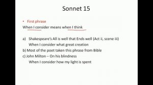 English Literature 2# Sonnet 15 Intro and Phrases