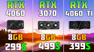 Nvidia RTX 4060 vs RTX 3070 vs RTX 4060 Ti - Тест в 8 играх