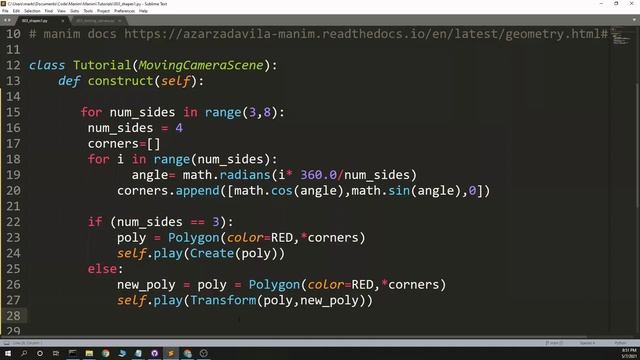 Manim Tutorial - Basic Shapes Part 3 смотреть онлайн