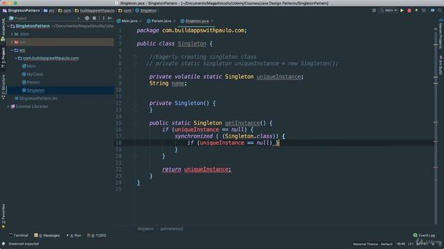 5  The Singleton Design Pattern   Double Check Locking Creation