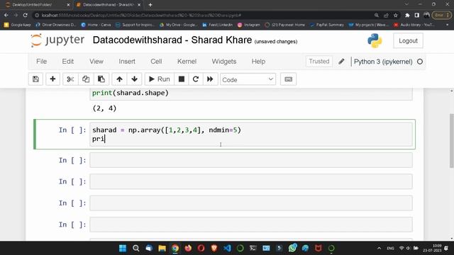 NumPy Array Shape || Get Shape of Array || Complete Python Numpy Tutorial