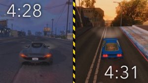GTA SAN ANDREAS или GTA 5 - ГДЕ БЫСТРЕЕ ПРОЕХАТЬ КАРТУ??!