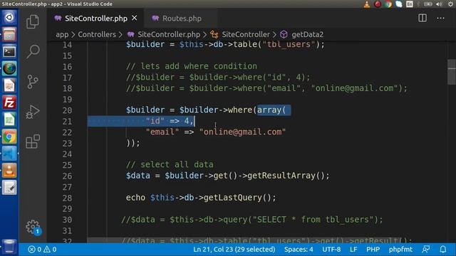 Learn CodeIgniter 4 Tutorials in Hindi - #16 - Query Builder Class #2 - Where, Insert & InserrtBatc