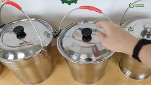 Ведра из нержавеющей стали с крышкой - осмотр