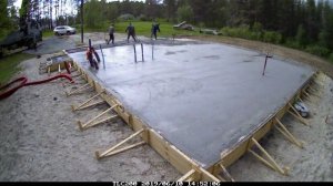 Укладка бетона 170 м2. Затирка поверхности.