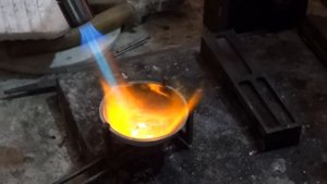 Плавка 60 грамм серебра горелкой ГП-3