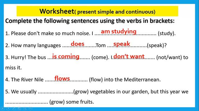 Grade 12 answer worksheet for present simple and present continuous смотреть онлайн