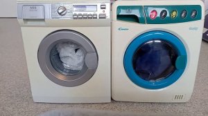 Toy wash race: Waterproof AEG Electrolux lavamat VS Candy