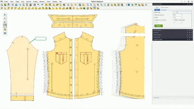 Yin CAD Pattern Designer X17 Pattern Sketch & Info