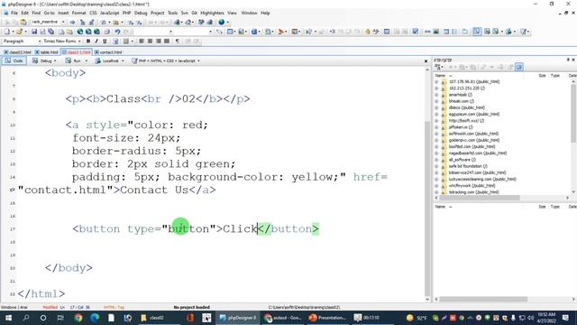 Class -2 #php #webdevelopment #phpmysql Web Design & Development #html #css #php #mysql #training