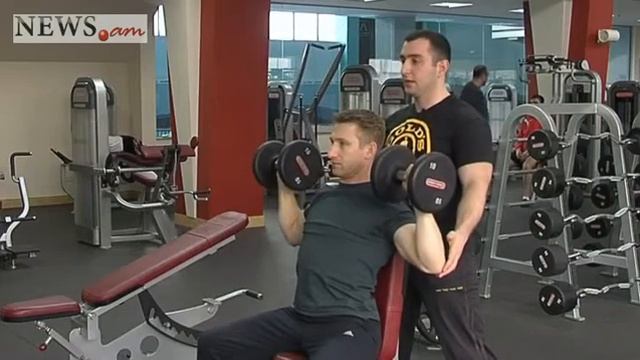Fitness on NEWS.am Sport. 11 Жим с гантелями -- плечи -Dumbbell Shoulder Press смотреть онлайн