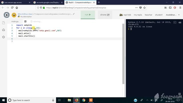 Infinite mail sender in PYTHON using SMTPLIB
