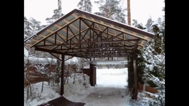 Навес и секционные ворота. Калитка и козырек. Этапы работ.