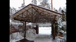 Навес и секционные ворота. Калитка и козырек. Этапы работ.