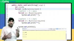 Star Pattern Program in Java - 9 | Coding Wallah