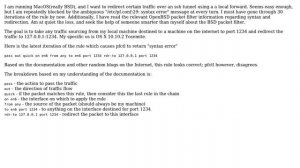 Unix & Linux: macos - local port redirection using pfctl and syntax errors