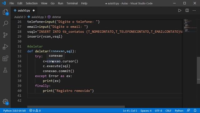 SQLite, Deletando registros na tabela, DELETE - Curso de Python #50 смотреть онлайн