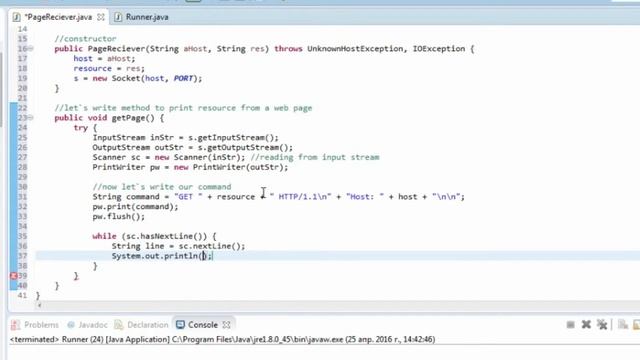 JAVA Network programming - using Socket example смотреть онлайн