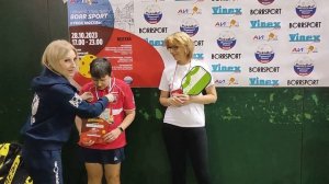 Награждение призёров турнира "Открытый Кубок Москвы BORR SPORT" в категории - женщины 55+