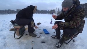 Зимняя рыбалка на озере Уловное (февраль 2018) Ленинградская область.