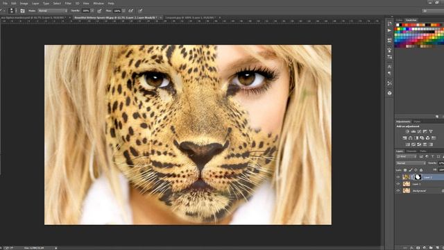 Kako uklopiti lice coveka i leoparda u Photoshopu CC смотреть онлайн