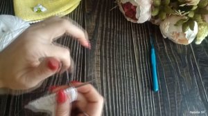 Косынка-повязка спицами. Подробный МК.