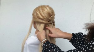 Низкий пучок с косой|Свадебная,вечерняя причёска|Simple Low Bun|Wedding Hairstyle|Tutorial|Braid