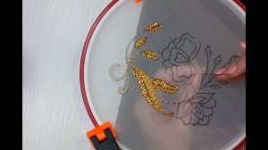 Вышивка индийским крючком по готовой схеме: набор №7/Tutorial for tambour embroidery kit №7