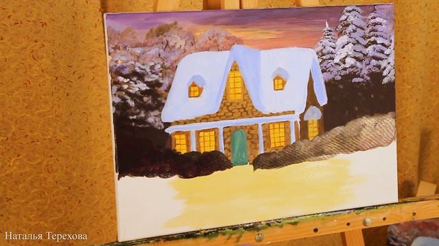 Перед рождеством, холст 35х50, акрил смотреть онлайн