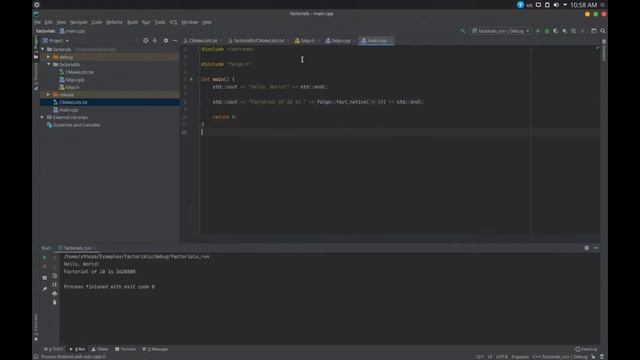 The use of google/googletest and google/benchmark with CLion