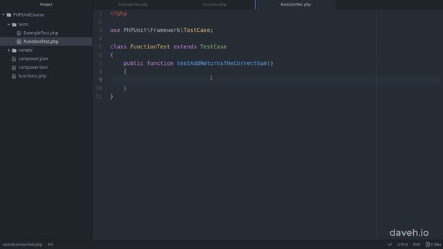 Unit test a function with PHPUnit