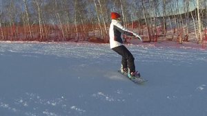 Оля, Первый спуск на сноуборде