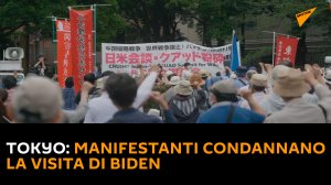 Tokyo: manifestanti condannano la visita di Biden