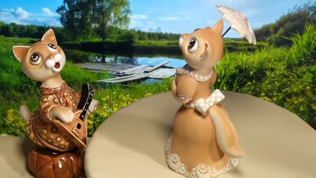 Кошечка колокольчик (керамика). Нартовская коллекционная игрушка. смотреть онлайн