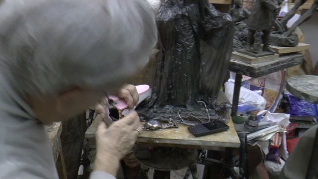 В мастерской скульптора Бориса Сергеева #Борис_Сергеев #Скульптура #Мастерская_художника