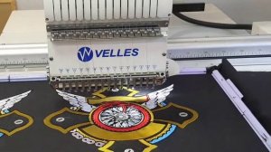 Вышиваем байкерские шевроны на  вышивальной машине VELLES