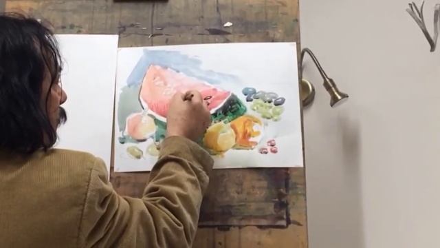 акварель фрукты осенний урожай Александр Петрович Мицник ЧСХРФ 89536037597 смотреть онлайн