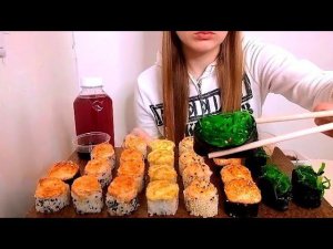 MUKBANG | ОПЯТЬ РОЛЛЫ/СУШИ | SUSHI/ROLLS | не ASMR