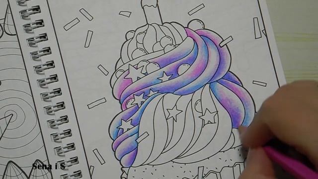 ЧЕЛЛЕНДЖ начинаю НОВЫЕ раскраски Картинки на День Рождения / Coloring Book / SenaiS Art смотреть онлайн