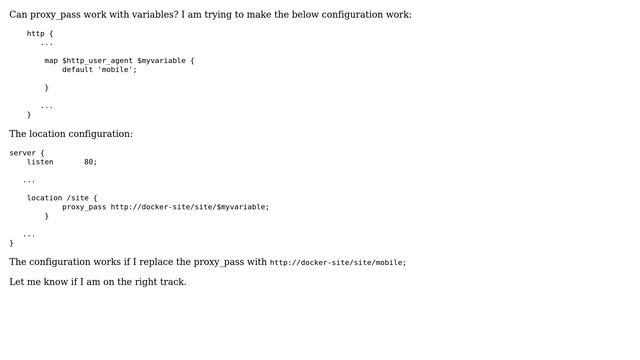 DevOps & SysAdmins: Nginx variable in proxy pass does not work смотреть онлайн