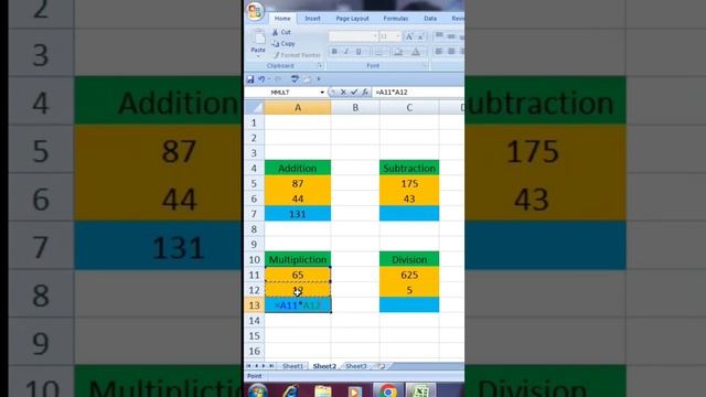 Addition in excel | Multiplication in excel | Subtraction in Excel | Division in Excel  @Om_Compute